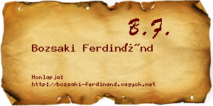 Bozsaki Ferdinánd névjegykártya